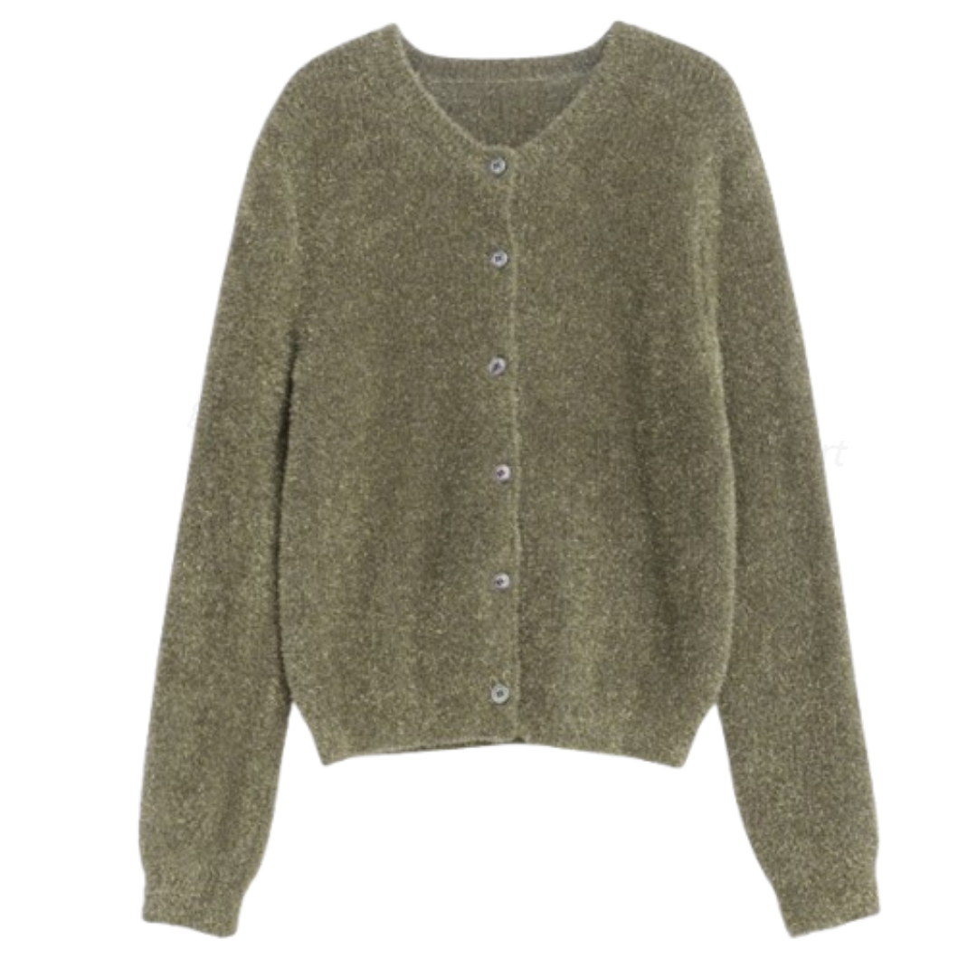 COSMOSS TINSEL BUTTON CARDIGAN