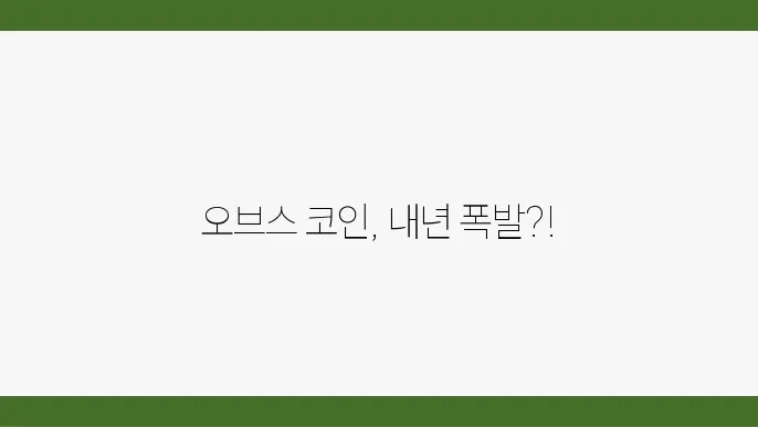 2024년 오브스 코인 전망