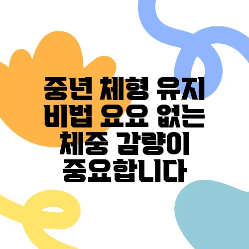 중년 체형 유지 비법 요요 없는 체중 감량이 중요합니다
