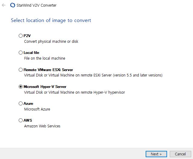  Hyper-V 에서 VMWare로 Virtual Disk 포맷 변환