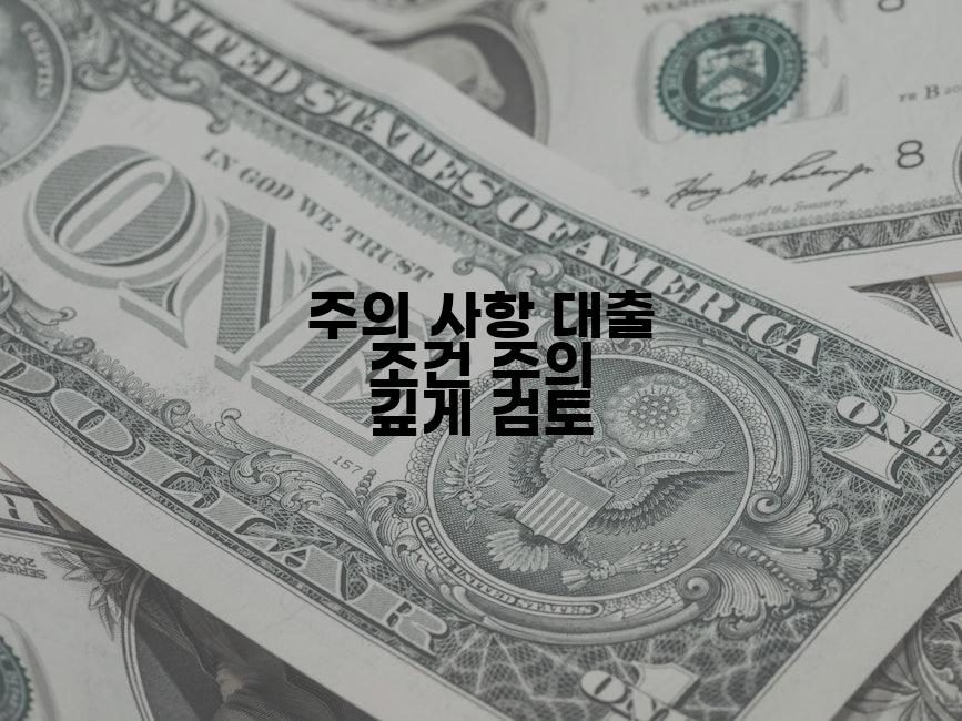 주의 사항 대출 조건 주의 깊게 검토