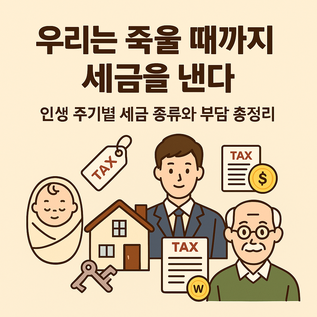 우리는 죽을때 까지 세금을 낸다 라는 제목의 이미지