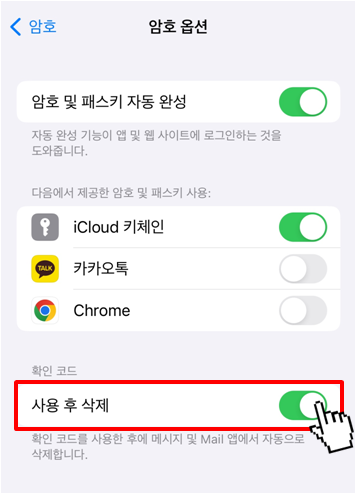 아이폰 본인인증 문자(확인코드) 자동 삭제 기능 소개(4)
