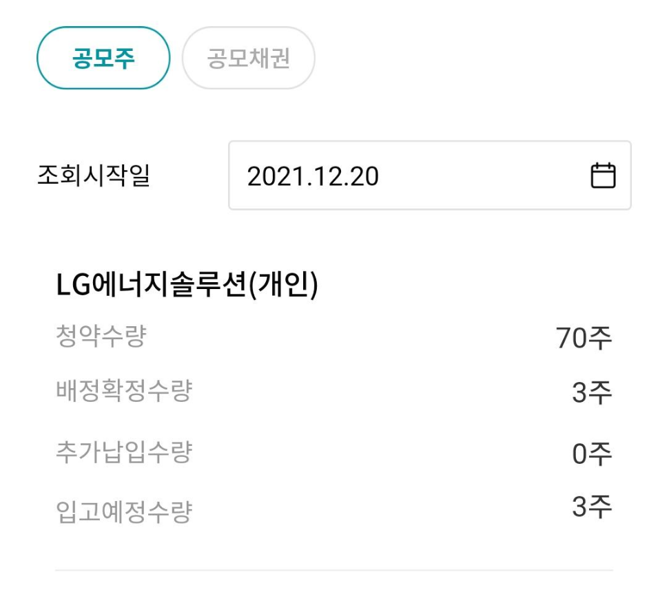  LG에너지솔루션 청약을 결과 나왔습니다.