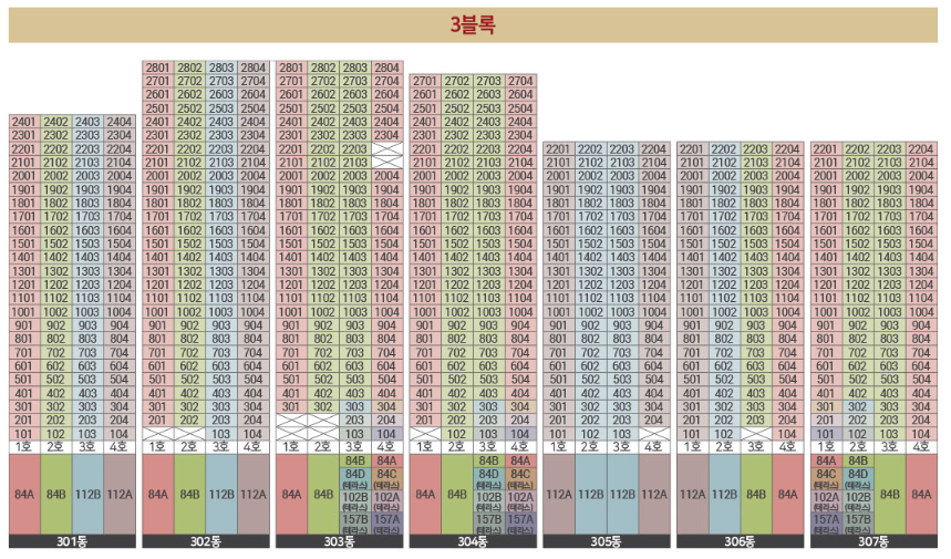중외공원 힐스테이트 동 배치도