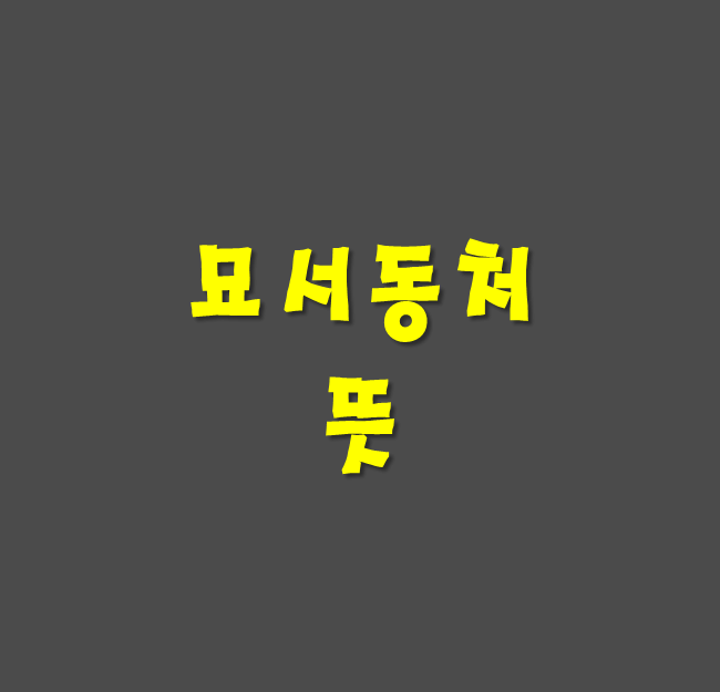 묘서동처 썸네일 뜻