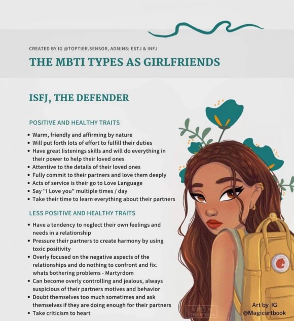  재미로 보는 MBTI - 성격유형별 여자친구 특성,ISFJ