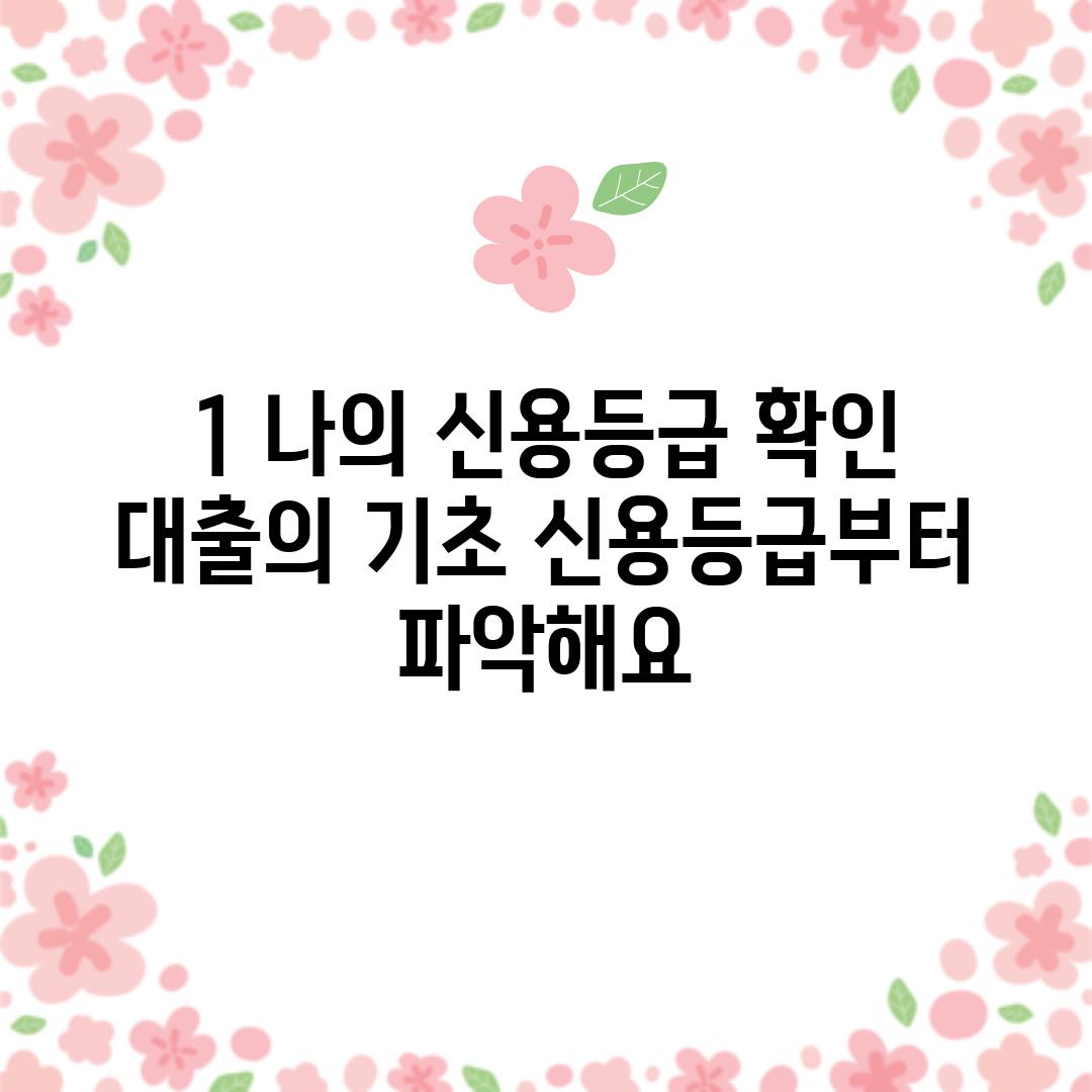 1. 나의 신용등급 확인: 대출의 기초, 신용등급부터 파악해요!