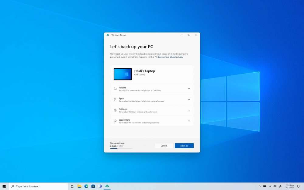 Windows 11 PC로 쉽게 이전할 수 있는 백업기능