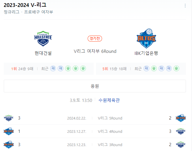  <국내배구분석> 3월 9일 현대건설 기업은행 여자배구분석
