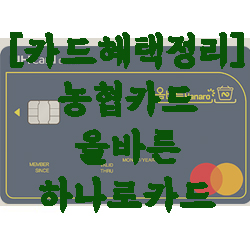  [카드혜택정리] 농협카드…올바른 하나로카드