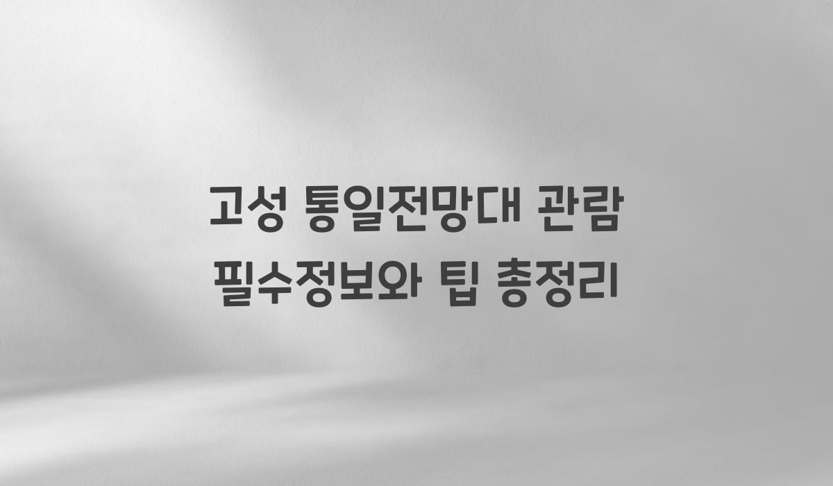 고성 통일전망대 관람