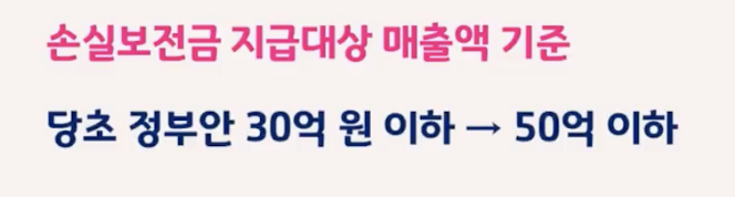 손실보전금 지급 대상 매출액 기준 확대