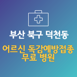 부산 북구 덕천동 노인 독감예방접종 무료 병원 (인플루엔자 무료 접종 대상 날짜)