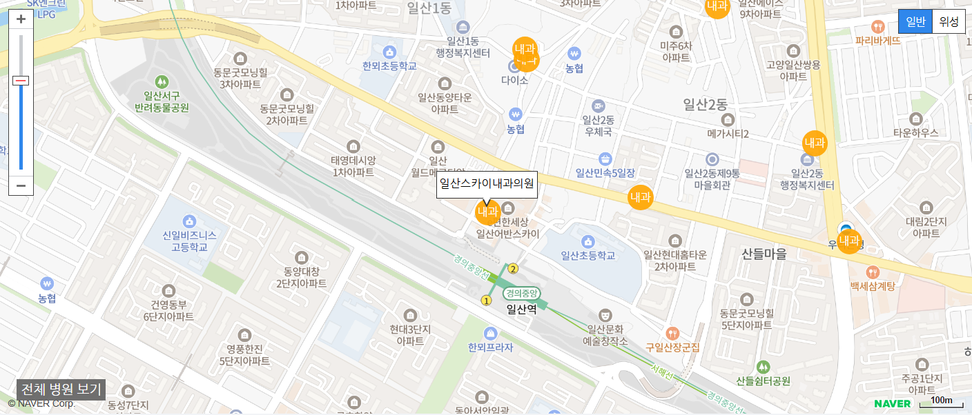 일요일 진료 내과 병원 일산스카이내과의원