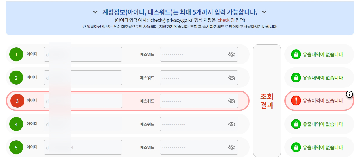  몇 개나 털렸나 한번 봅시다, 털린 내정보 찾기