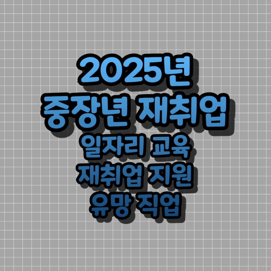 2025년 중장년 재취업 - 일자리 교육, 재취업 지원, 유망 직업