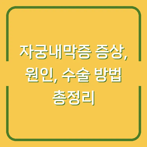 자궁내막증 증상, 원인, 수술 방법 총정리