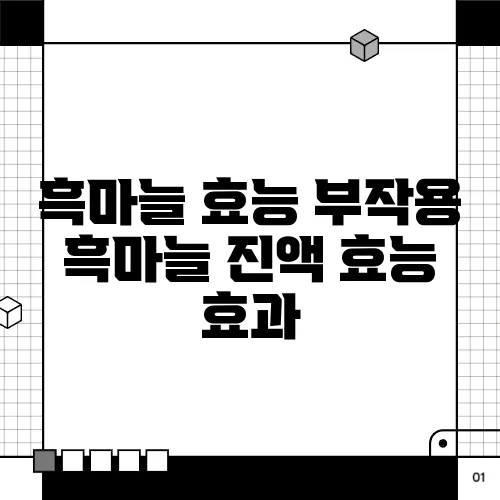 흑마늘 효능 부작용 흑마늘 진액 효능 효과