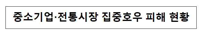  중소기업·전통시장 집중호우 피해 현황