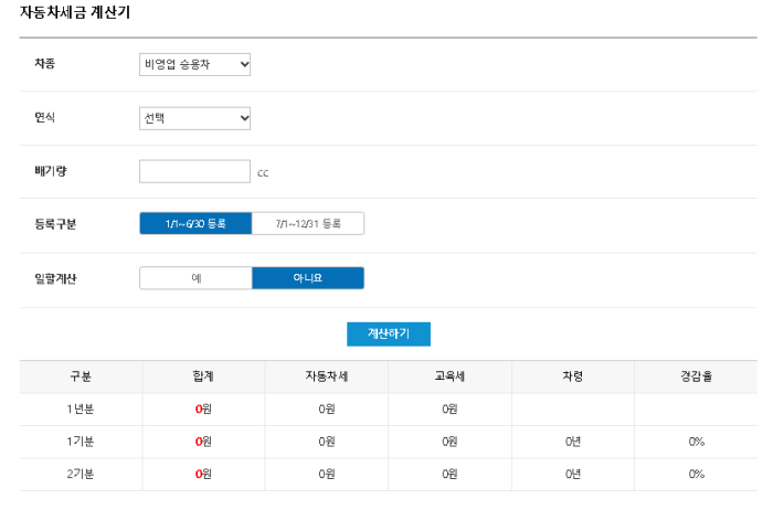 자동차세-계산방법