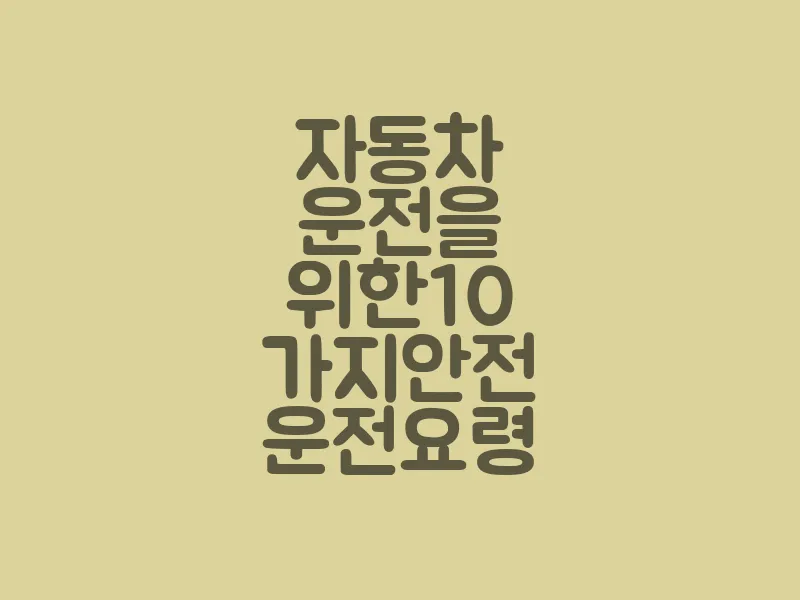 자동차 운전을 위한 10 가지 안전 운전 요령