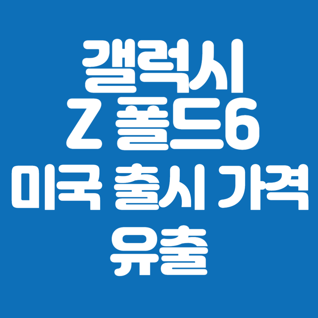 갤럭시 Z 폴드 6 미국 출시 가격 유출