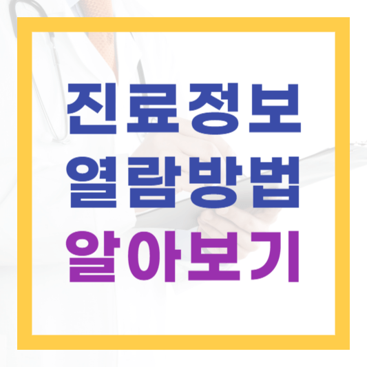  내 진료기록 진료정보 열람 무료 조회! 보험 가입 전 꼭 확인하세요!