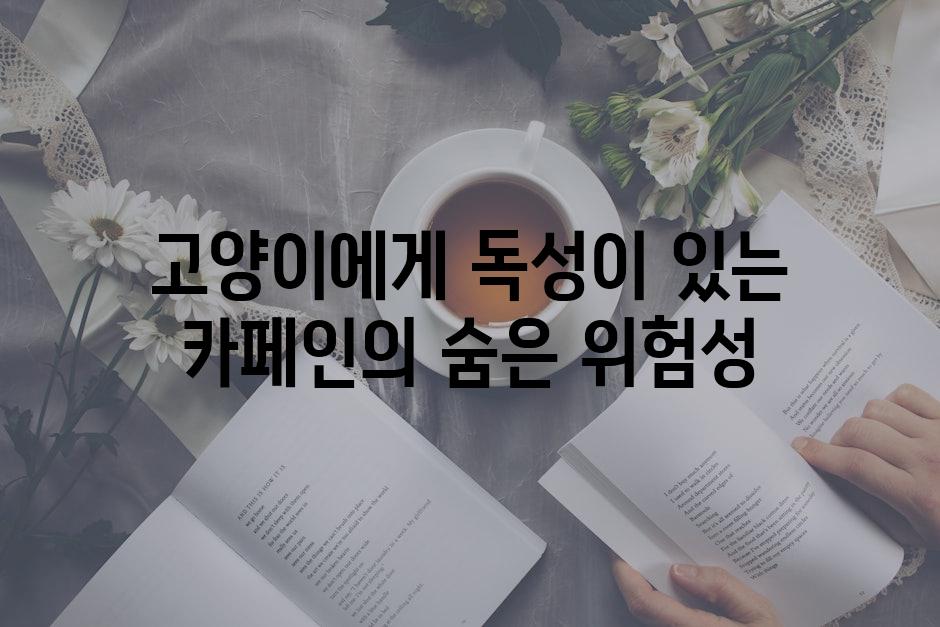 고양이에게 독성이 있는 카페인의 숨은 위험성