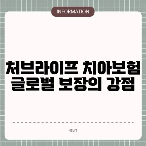 처브라이프 치아보험 글로벌 보장의 강점