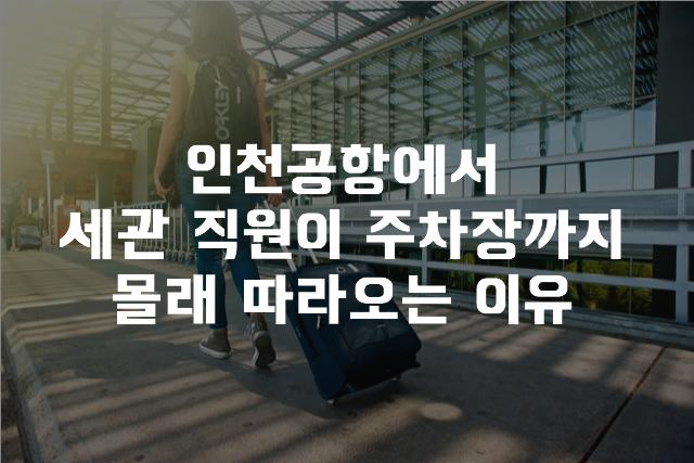  인천공항에서 세관 직원이 주차장까지 몰래 따라오는 이유