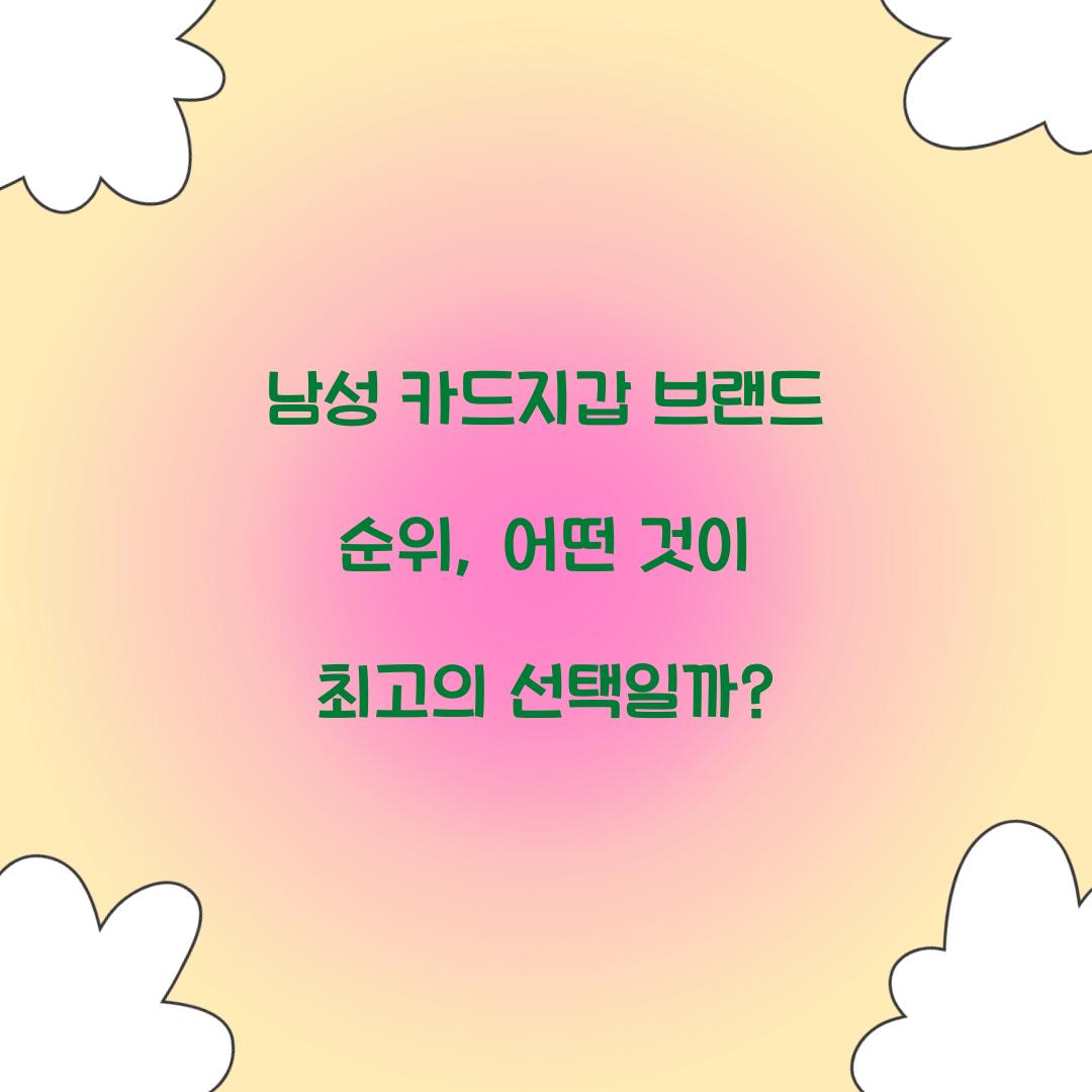 남성 카드지갑 브랜드 순위
