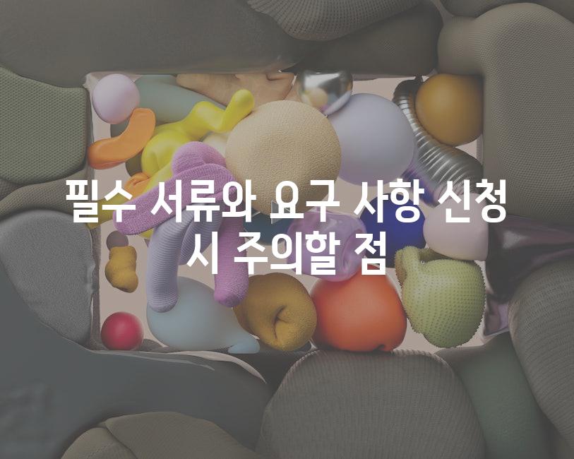 필수 서류와 요구 사항 신청 시 주의할 점