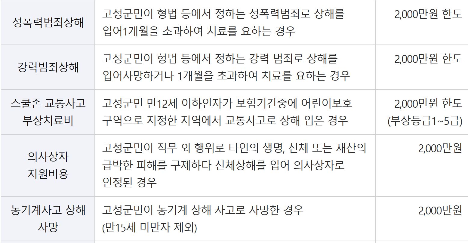 고성군 군민안전보험