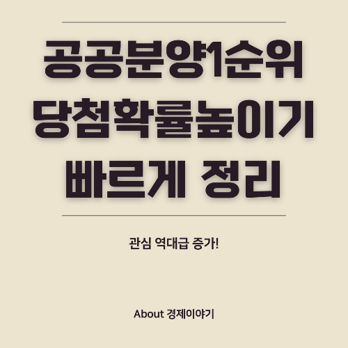 공공분양 1순위 요건 심화 분석