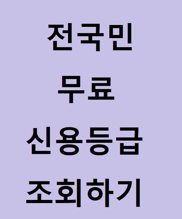  신용등급, 빠르게 조회하자.