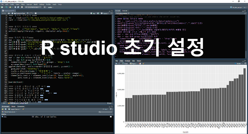  [R story] R studio 설치 / 초기 환경 설정 / 화면 구성
