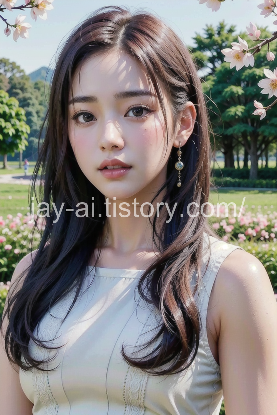  [AI lookbook] 꽃구경 데이트 여자친구  / Flower Girlfriend Date / 花見 デート 彼女