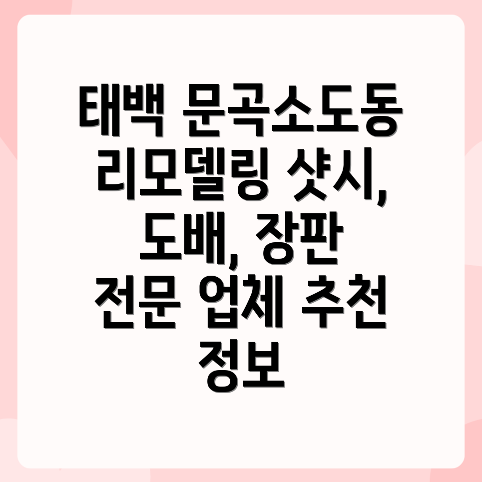 태백시 문곡소도동 리모델링