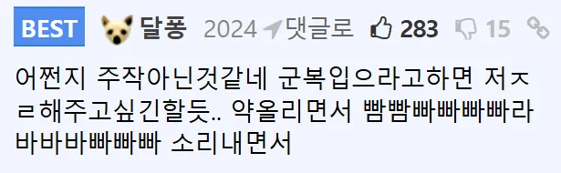 군복 판타지가 있었던 여자가 남친과 즐기던 도중 일어난 일 7