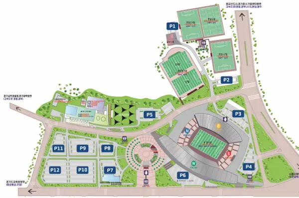 수원월드컵경기장 주차장 평면도