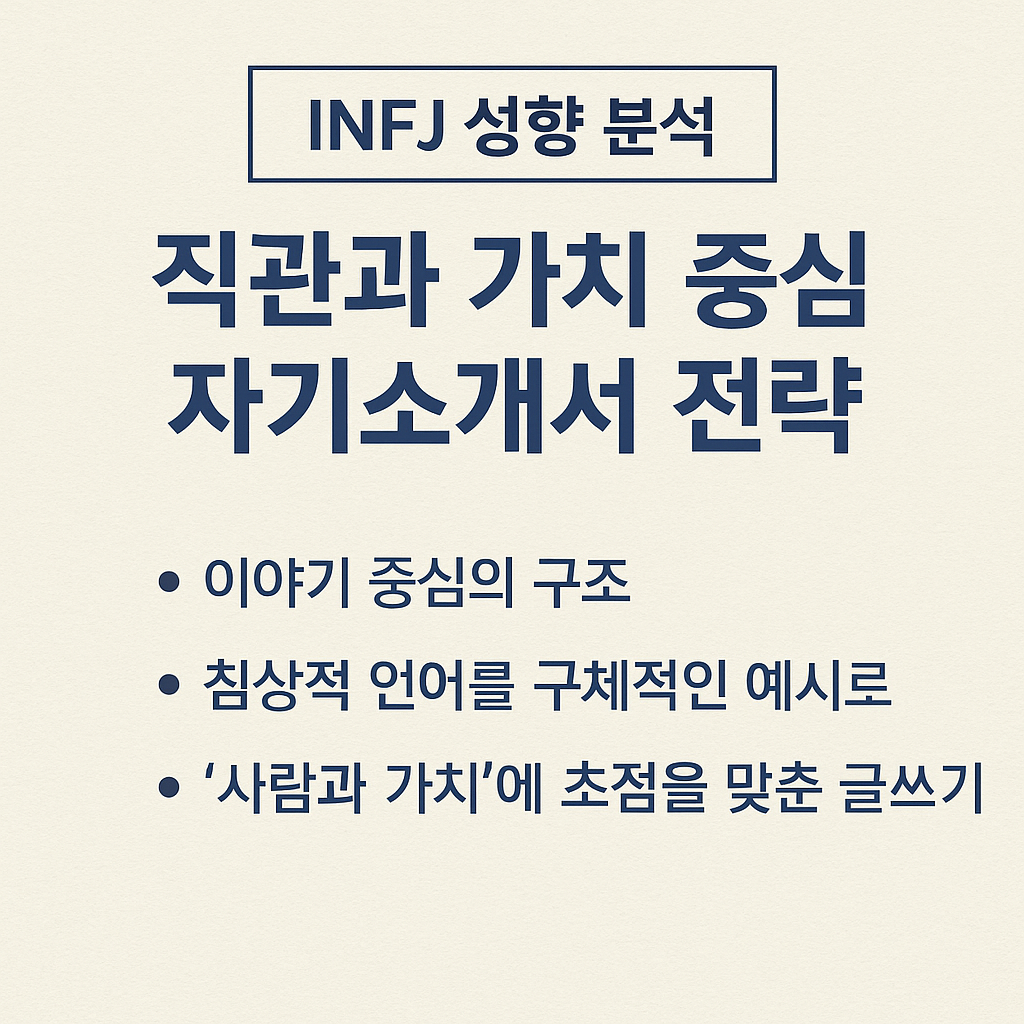 INFJ 성향 분석: 직관과 가치 중심 자기소개서 전략