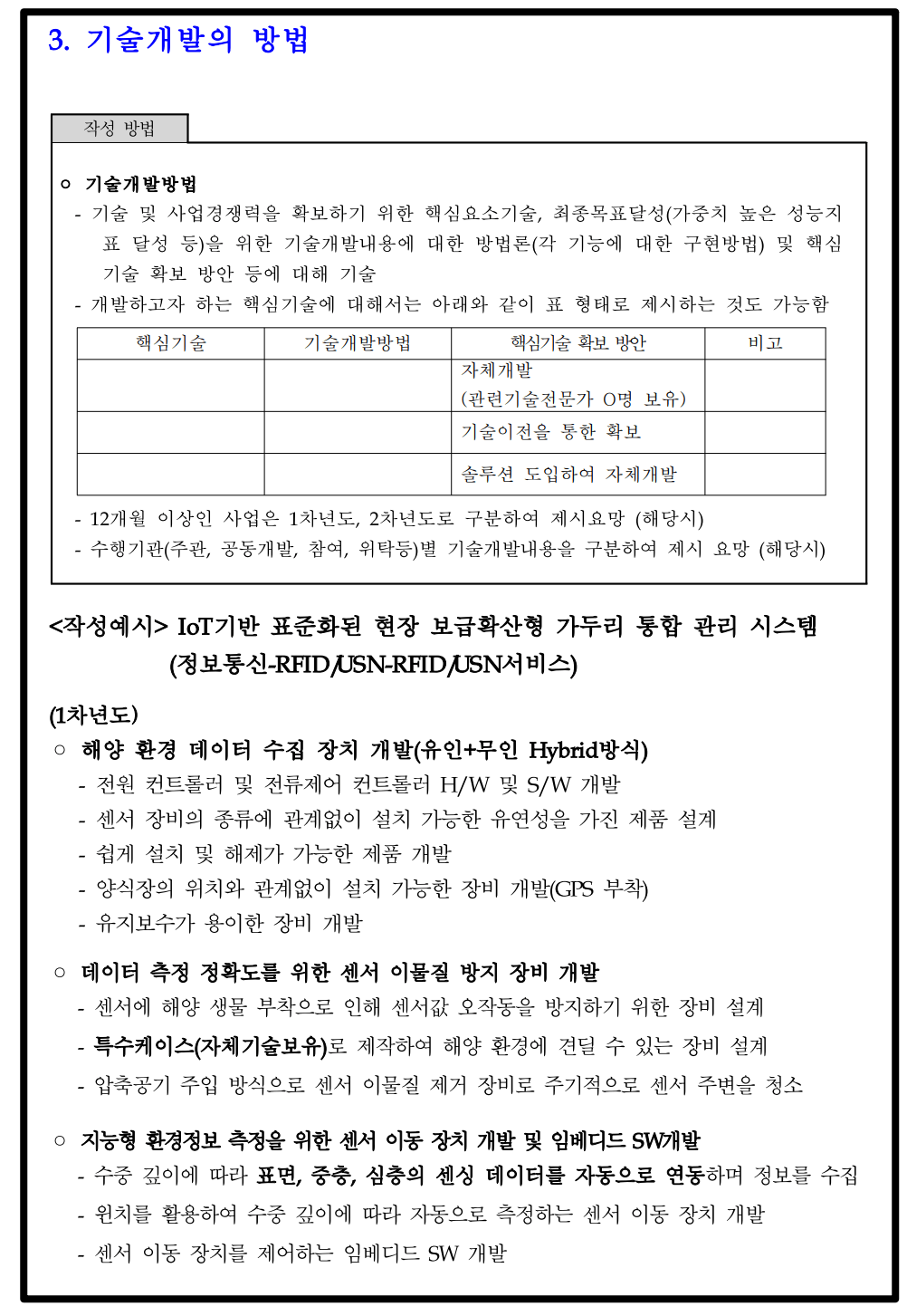 사업계획서 작성 예시