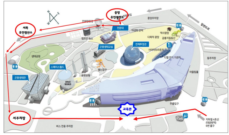 국립과천과학관 교육관 약도