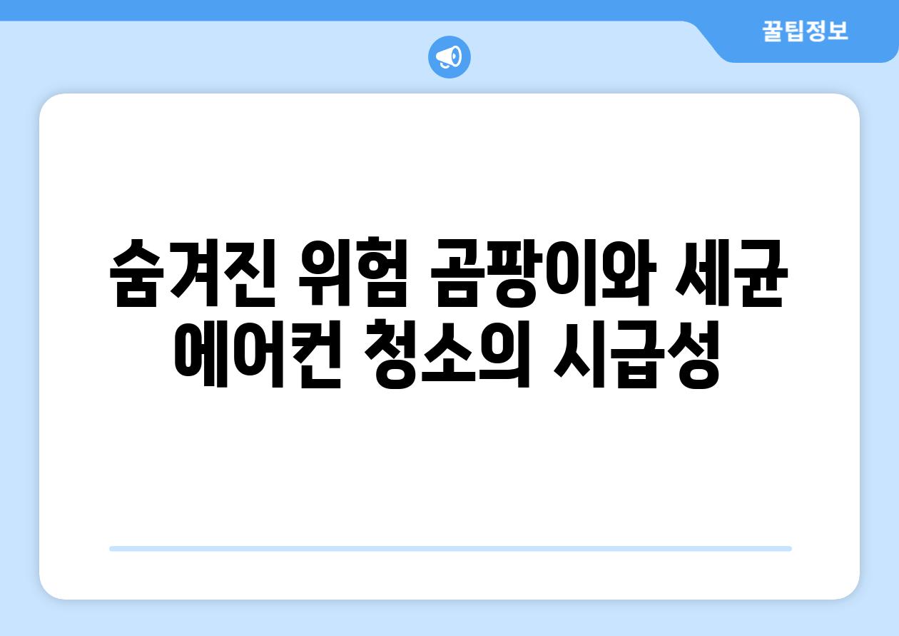 숨겨진 위험 곰팡이와 세균 에어컨 청소의 시급성