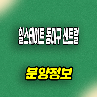  힐스테이트 동대구 센트럴 아파트 분양가 잔여호실 문의