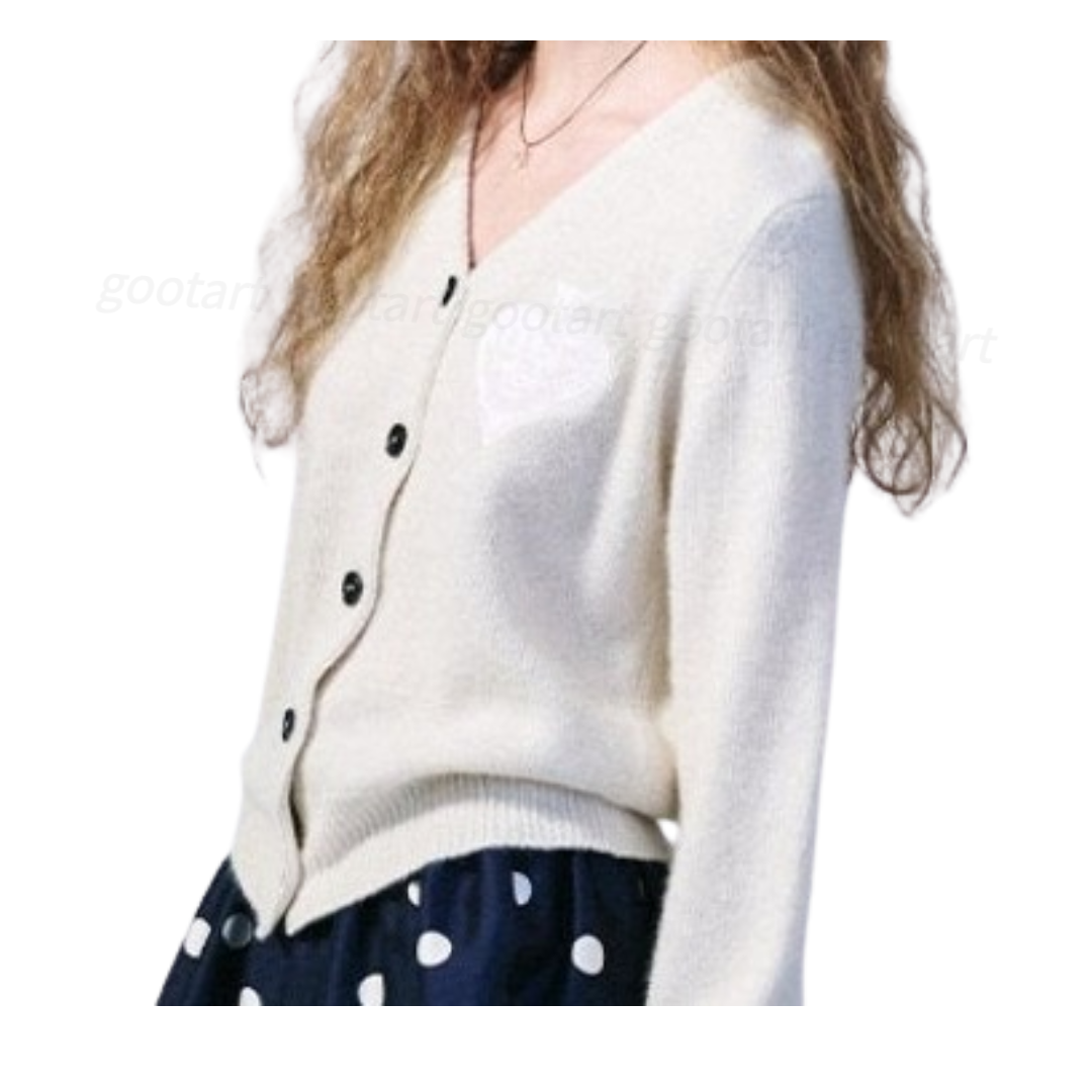 RACCOON BLENDED CARDIGAN V NECK SPADE
