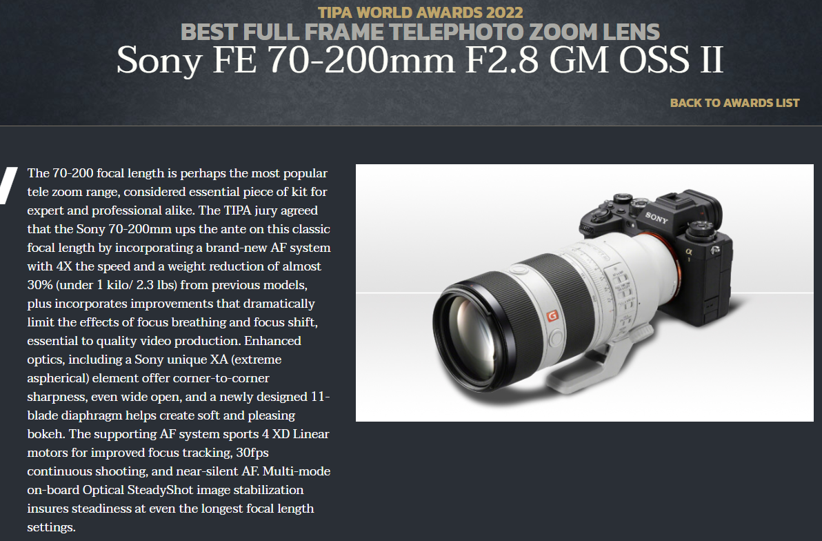 소니 FE 70-200mm F2.8 GM OSS II