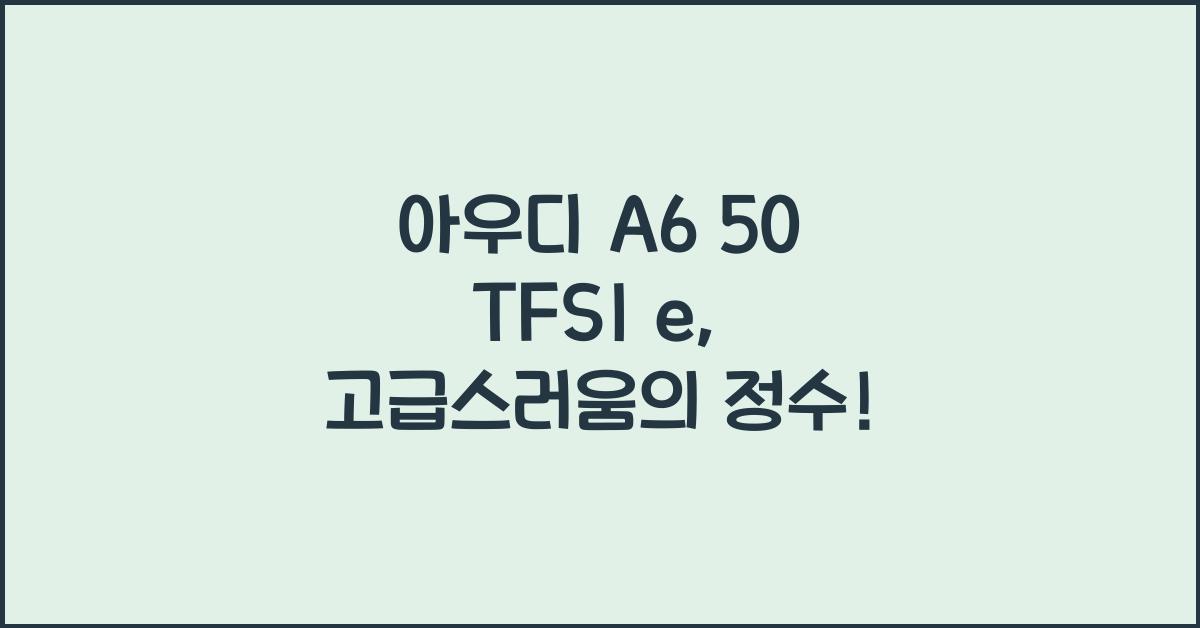 아우디 A6 50 TFSI e