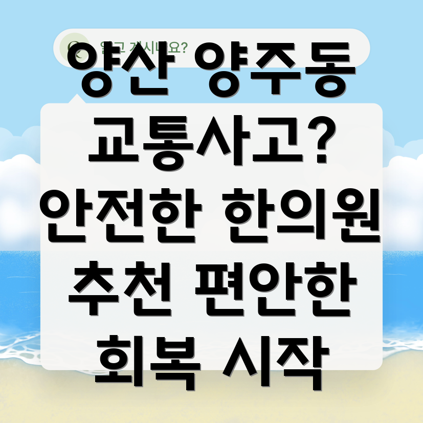 양산시 양주동 교통사고 한의원